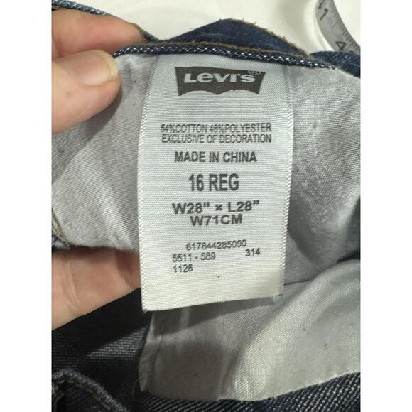 Levis 511 Slim Fit Boys Jeans Dark Wash‎ Adjustable Waistband 16REG - Picture 5 of 8